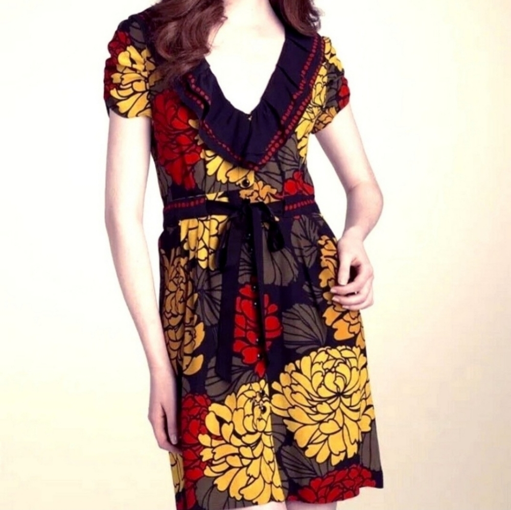 Leifsdottir silk floral buttondown dress size 12 - Picture 9 of 9